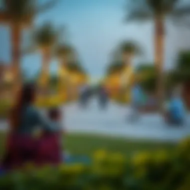 Vibrant Community Park in Al Awir Community park in Al Awir with families enjoying leisure time