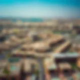 Aerial view of Al Nakhda showcasing its urban layout and architecture