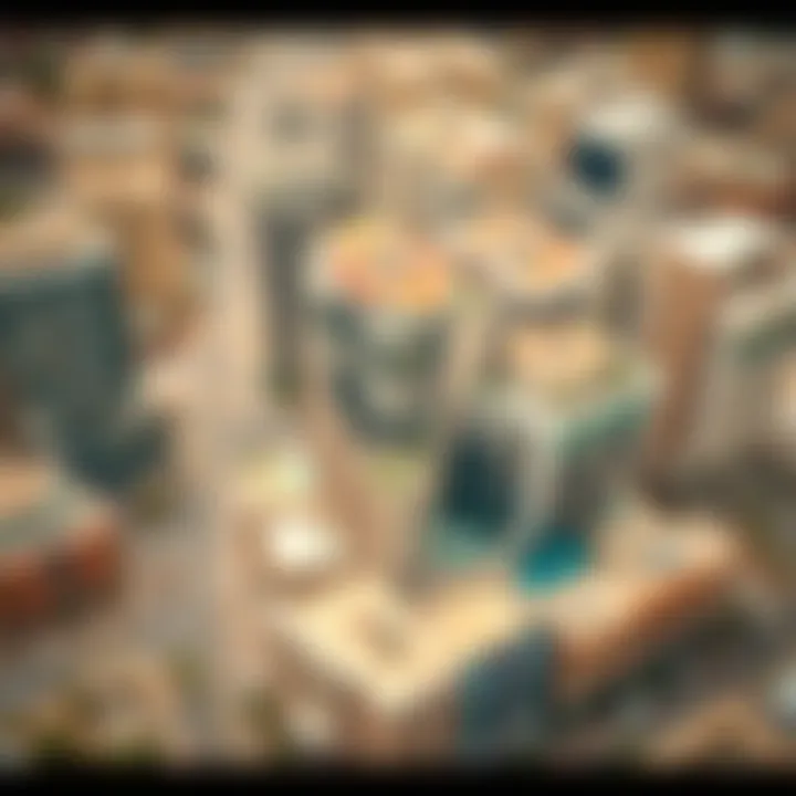 Aerial view highlighting the strategic location of Al Sharafi Building in Bur Dubai