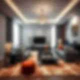 Stylish living room in Al Wasl flat