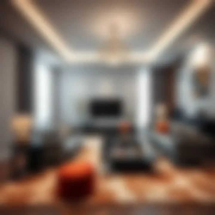 Stylish living room in Al Wasl flat