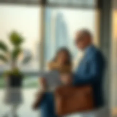 Couple planning a trip with a travel agent