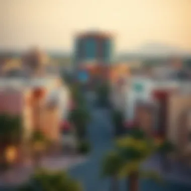 Vibrant Atmosphere of Al Khail Gate Overview of Al Khail Gate neighborhood with vibrant atmosphere