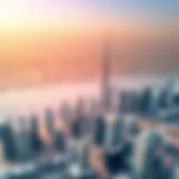 Aerial view of a modern city skyline in the UAE