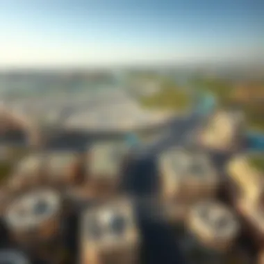 Aerial view of Aqaya Dubai's real estate developments