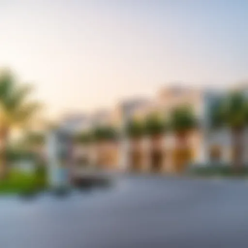 A scenic view of Aster Nahda in Sharjah showcasing modern architecture
