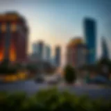 A stunning skyline view of Barak Avenue at dusk