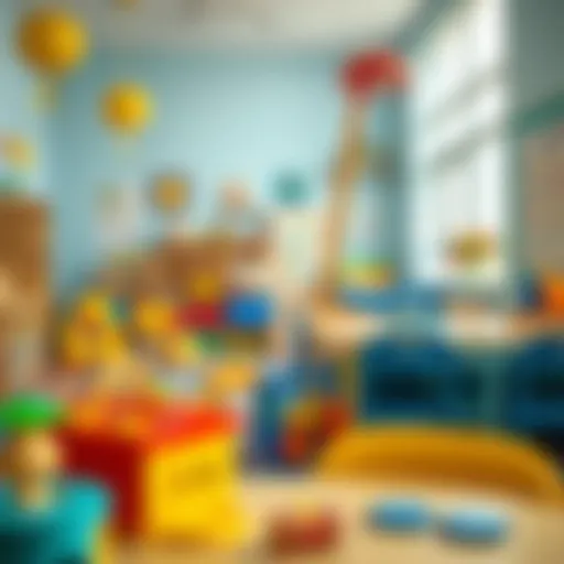 A colorful nursery classroom filled with educational toys