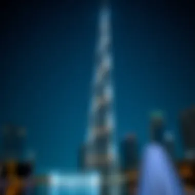 Burj Khalifa Under Starry Sky Night view of the Burj Khalifa illuminated