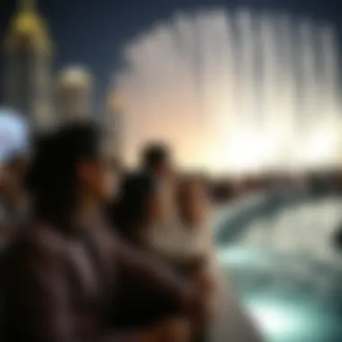 Audience enjoying the Burj Khalifa water show