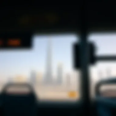 Dubai Skyline from the Bus Scenic view of Dubai skyline