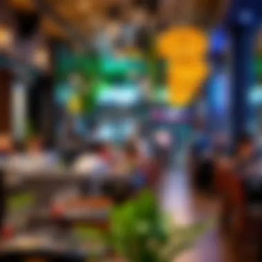 Vibrant Casual Dining Scene in Business Bay A lively atmosphere at a popular casual eatery in Business Bay