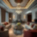 Luxury living room design in Cavalli Apartments