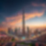 Aerial view of Dubai's central tower skyline