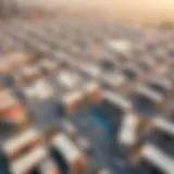 Aerial view of Dubai South development site showcasing modern architecture.