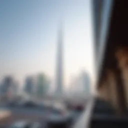 View of Dubai's skyline with an office building