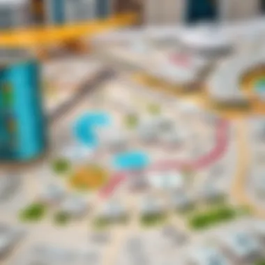 Rental Areas and Amenities Map of International City Dubai Map highlighting rental areas and amenities in International City Dubai