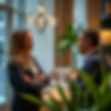 Client Engagement with Real Estate Agent Client engaging with Engel & Völkers real estate agent