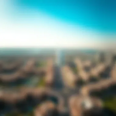 Residential Developments: A Bird’s Eye View of Dubai Drone view of a bustling residential area in Dubai