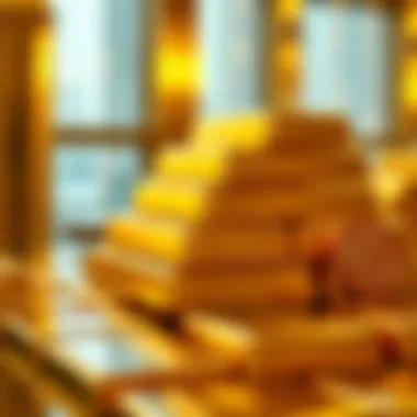 Gold Bars: A Symbol of Wealth A close-up view of gold bars stacked neatly