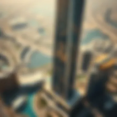 Aerial view highlighting the strategic location of Damac Tower in Dubai