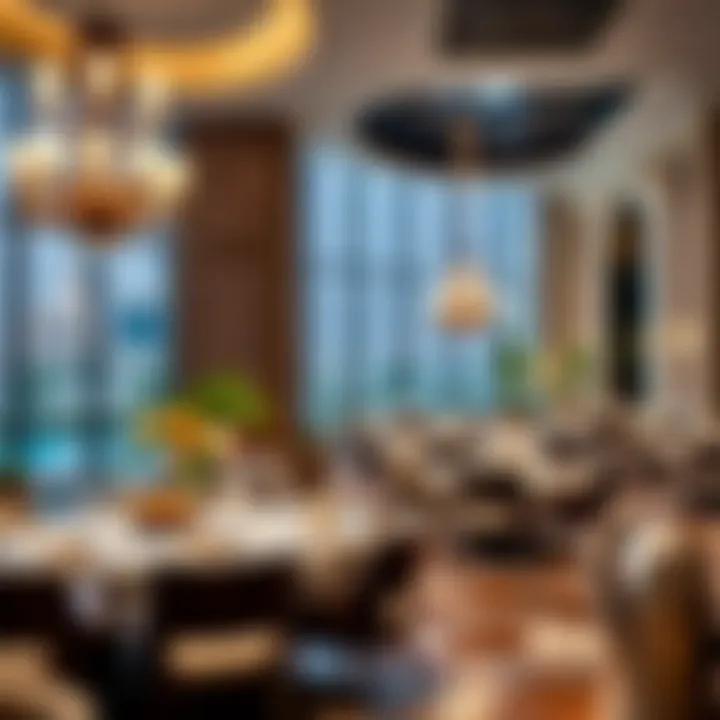 Elegant interior design of a restaurant within the resort
