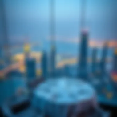 Elegant Table Setting at Dinner in the Sky Elegant table setting suspended high above the city
