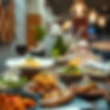 Diverse Culinary Offerings in Business Bay An enticing array of dishes representing diverse cuisines available in Business Bay