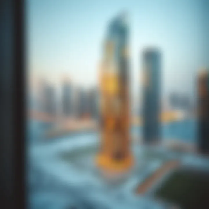 Architectural design blueprint of Dubai Creek Tower