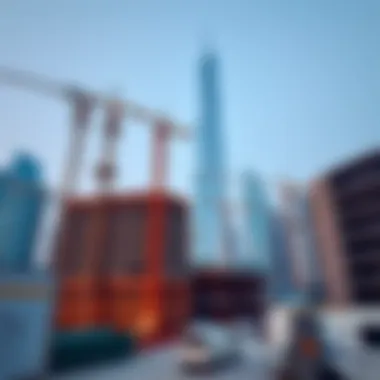 Construction site showcasing the Dubai Creek Tower
