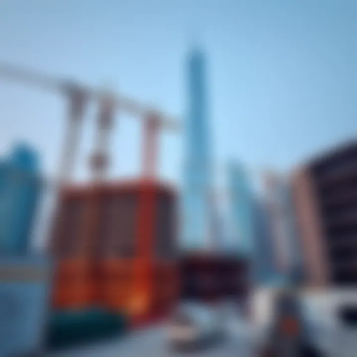 Construction site showcasing the Dubai Creek Tower