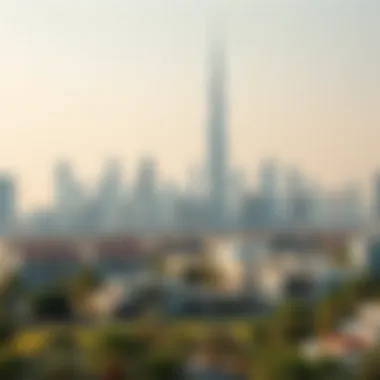 Dubai skyline with real estate properties