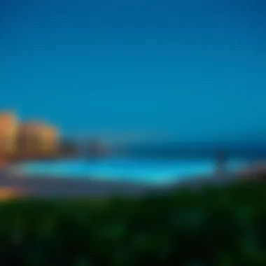 Luxurious amenities at Emaar Beach, highlighting the pool and leisure areas