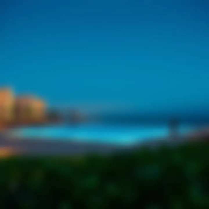 Luxurious amenities at Emaar Beach, highlighting the pool and leisure areas