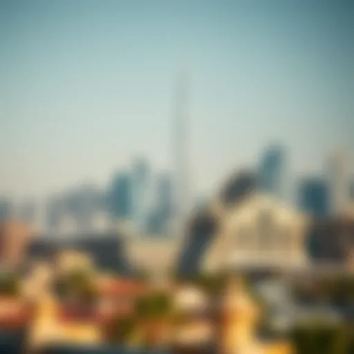 Scenic view of Dubai's skyline showcasing a mix of modern and traditional architecture.