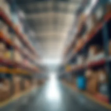 Spacious Warehouse Interior for Optimal Efficiency Warehouse interior showcasing ample storage space