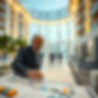 Investors examining property listings associated with Al Dar Real Estate
