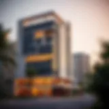 Architectural features of Al Ferdous Building showcasing modern design