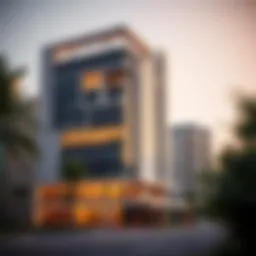 Architectural features of Al Ferdous Building showcasing modern design