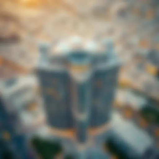 Aerial view of Al Noor Building showcasing its unique architectural design
