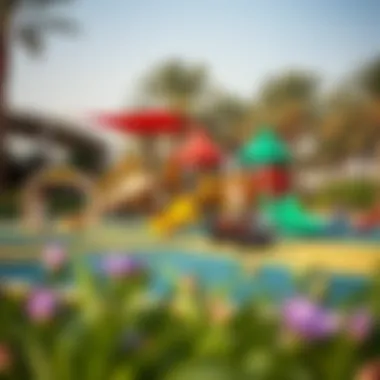 Children's Playground in Al Quoz Park Children playing in a vibrant playground within Al Quoz Park