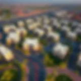 Aerial view of Al Raha Gardens showcasing its modern residential layout