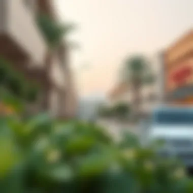 Nearby amenities such as shopping center and schools in Al Raha Gardens