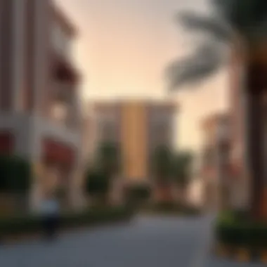 Street View of Al Raha Gardens Architecture Street view of Al Raha Gardens highlighting the architectural designs