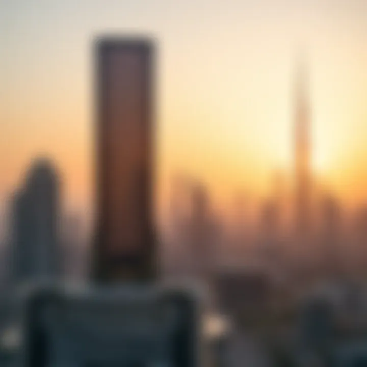 Stunning view of the Al Salam Building against the Dubai skyline