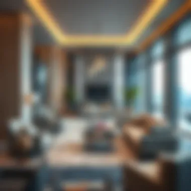 Lounge Area in Al Zarooni Building Luxurious lounge area within Al Zarooni Building highlighting modern design
