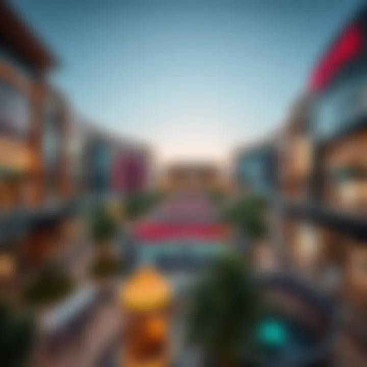 A panoramic view of Avenue Mall showcasing its modern architecture