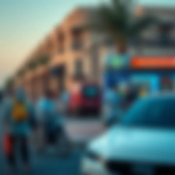 Vibrant community atmosphere near Al Qiyadah Metro Station