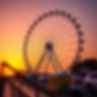 Ain Dubai at Sunset The iconic Ain Dubai observation wheel at sunset