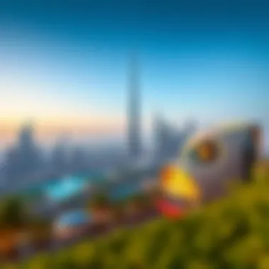 Stunning Skyline of Burj Park Panoramic view of Burj Park against the Dubai skyline